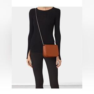 All Saints Arc Leather Crossbody Bag with Chain